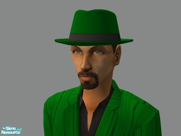 Sims 2 — Zoot Hat in Green w Brown hair by tamlfra — Have a few flamboyant sims? Well, with this hat, they can let their