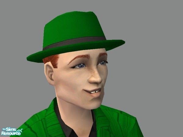Sims 2 — Zoot Hat in Green w Red hair by tamlfra — Have a few flamboyant sims? Well, with this hat, they can let their