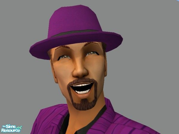 Sims 2 — Zoot Hat in Purple w Brown hair by tamlfra — Have a few flamboyant sims? Well, with this hat, they can let their