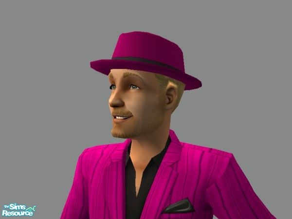 Sims 2 — Zoot Hat in Pink w Blonde hair by tamlfra — Have a few flamboyant sims? Well, with this hat, they can let their