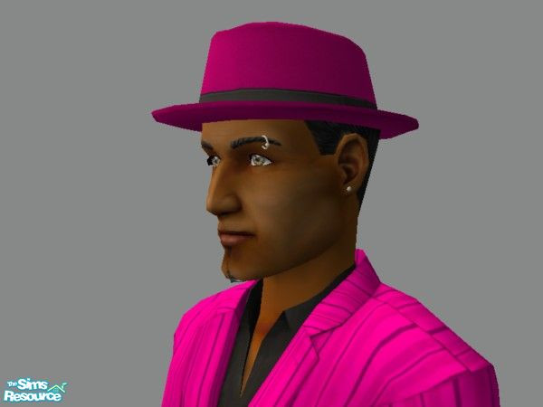 Sims 2 — Zoot Hat in Pink w Black hair by tamlfra — Have a few flamboyant sims? Well, with this hat, they can let their
