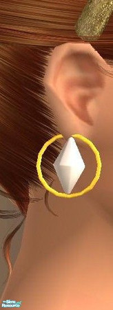 Sims 2 — Platinum with Hoops by TheNinthWave — Platinum plumb bob earrings with hoops.