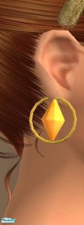 Sims 2 — Orange with hoops by TheNinthWave — Orange plumb bob earrings with hoops.