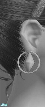 Sims 2 — With Hoops - Mesh by TheNinthWave — Plumb bob earrings with hoops. This is the mesh. At least one of the