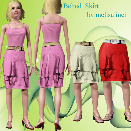 Sims 3 — Belted Skirt by melisa_inci — Belted Skirt for young adult and adult
