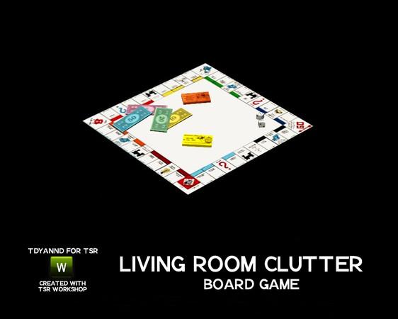 Sims 3 — Living Room Clutter Board Game by tdyannd — This item is for decoration purposes; it does not function as a real