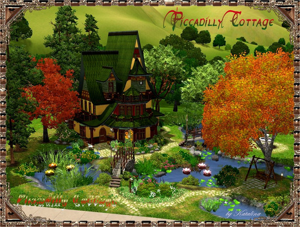Sims 3 — Piccadilly Cottage by katalina — Here is another fairytale like cottage that is more flamboyant in color LOL!