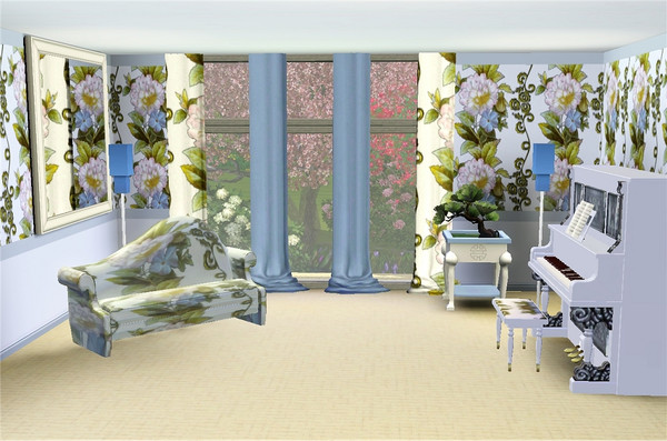 Sims 3 — marcorse_pretty peony pattern by marcorse — Another vertical, floral pattern featuring peony flowers, morning