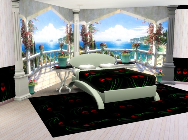 Sims 3 — marcorse_rose globe pattern by marcorse — A fantasy pattern featuring a red rose enclosed in a stylised green