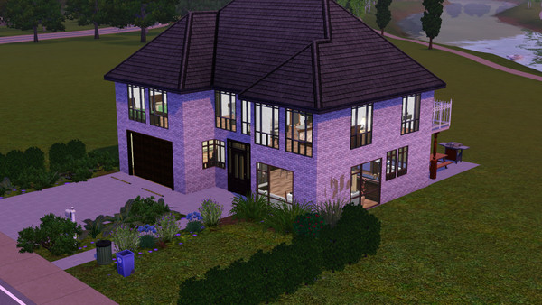Sims 3 — Medium Modern Victorian Home by dianakcv2 — 3 bedroom Medium Home. 1 Car garage, 2 parking spaces outside, small