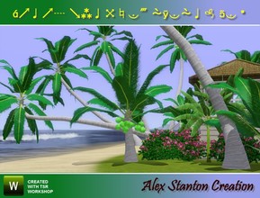 Sims 3 — Cocos nucifera Set by alex_stanton1983 — The coconut palm is THE symbol of white sand beaches. He embodies the