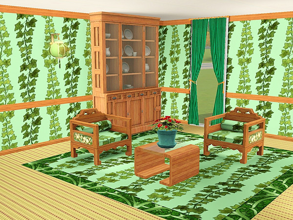 Sims 3 — marcorse_ivy up, ivy down pattern by marcorse — A sprig of English ivy, head up and head down, forming a