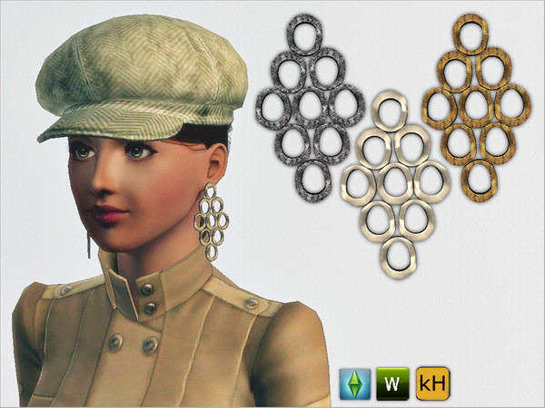 Sims 3 — Ippolita Earrings for TF - EF by Tomislaw — New Earrings Mesh - 1 recolorable area - 3 styles - all LODs are