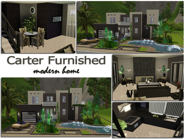 Sims 3 — Carter Furnished by aloleng — 2 bedroom, 1 grand bath, dining, living room, 1 car garage home with pool and