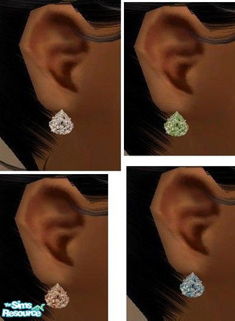 Sims 2 — Diamond Life and More Earrings by TheNinthWave — Included in the set is the mesh and the recolors needed to see