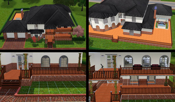 Sims 3 — The Monroe by lzoulek — 4 bedroom home with additional room for butler. Living room, dining room, great room,