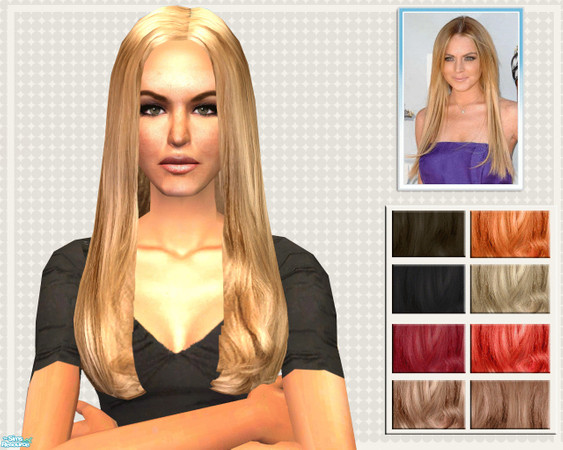 Sims 2 — Lindsay by TSR Archive — A new straight hairstyle as seen on Lindsey Lohan, Beginning January 2011, when the