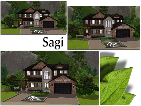 Sims 3 — Sagi by aloleng — 2 bedroom, 1 grand bath and a powder room at the first floor. 1 car garage home with porch and