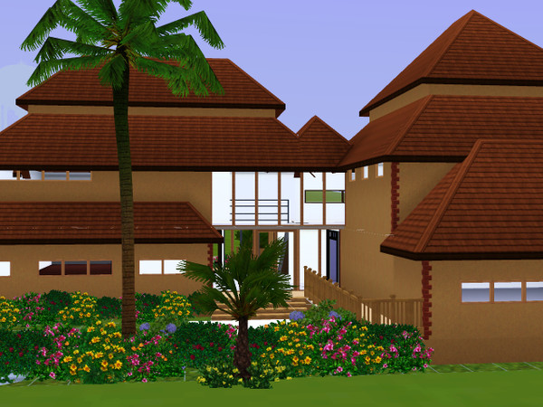 Sims 3 — Dresen by joebax — Here is an asian/mediterranean home with a lovely sunken garage.
