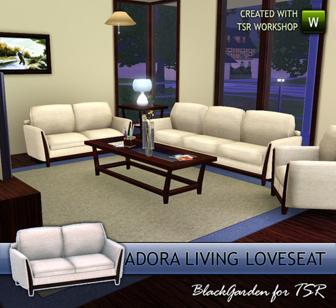 Sims 3 — Adora Living Loveseat by BlackGarden — Snuggle up with friends, family, and loved ones, on this stylish and