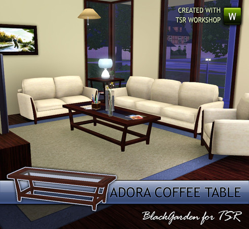 Sims 3 — Adora Living Large Coffee Table by BlackGarden — Do you drink lots and lots of coffee? Then you need a large