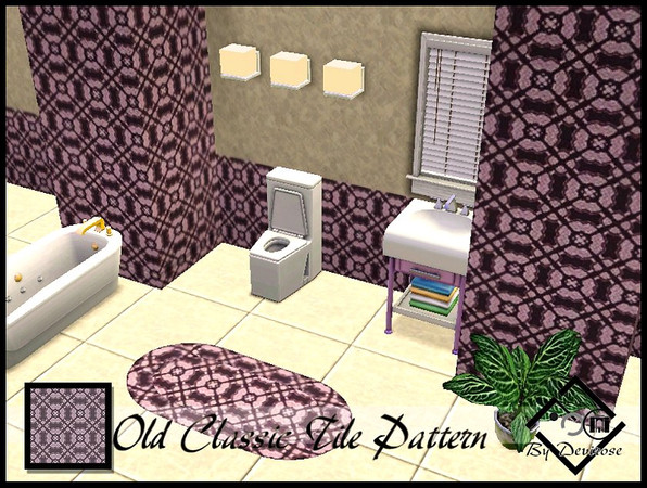 Sims 3 — Old Classic Tile by Devirose — Texture raffinata per una mattonella da sogno.