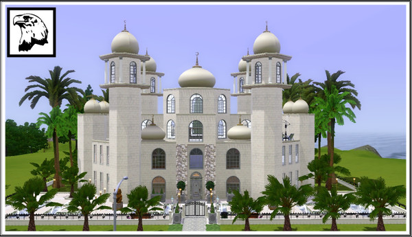 Sims 3 — The Sultan's Palace Version 2 by kikoklon — First Floor: Living Room/ Kitchen/ Dinning Room. Second Floor: 2