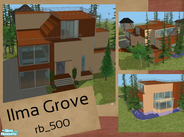 Sims 2 — Ilma Grove by rb_500 — This house is modern meets contemporary and urban meets house in the woods. It\'s full of