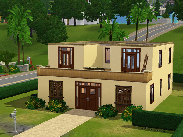 Sims 3 — The Aloes by sfbj552 — A two-story house built in a moroccan style : 3 bedrooms, 1 study, 1 1/2 bathroom. The