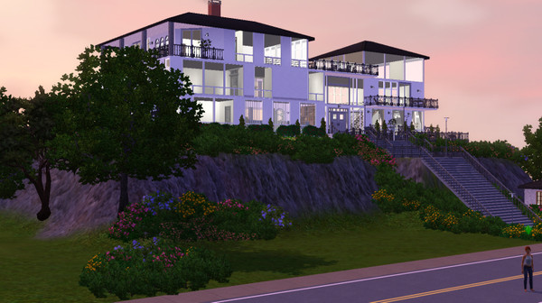 Sims 3 — Hillside Paradise by copperbear — Hillside Living 1st Floor-Living Room, Open Walled Den, Kitchen, Formal Dining