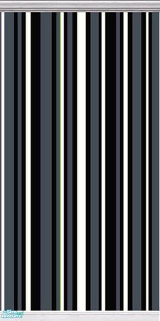 Sims 2 — Grey, Black and White Stripe Wallpaper by Gumby_Girl — 1st of 3 grey, black and white striped wallpapers. Part