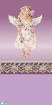 Sims 2 — angel 2 by skinflin — soft violet white wall angel mofit.