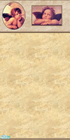 Sims 2 — art angels by skinflin — gold cream fax wall beige art angles border