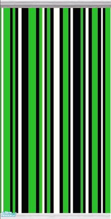 Sims 2 — Bright Green, Black and White Stripe Wallpaper by Gumby_Girl — 1st of 3 bright green striped wallpapers. Part of
