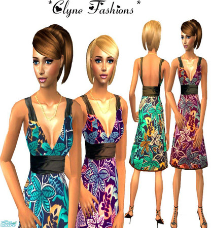 Sims 2 — Clyne - Set 2 - Tropical Prints by Clyne_Fashions — A set of 4 Casual outfits