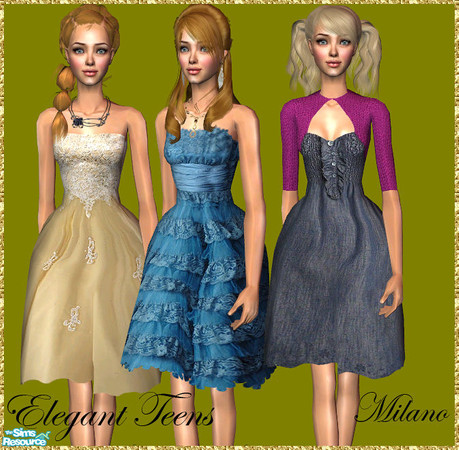 Sims 2 — Elegant Teens by milanokat —  Download the mesh T010 on the provided page. Enjoy!