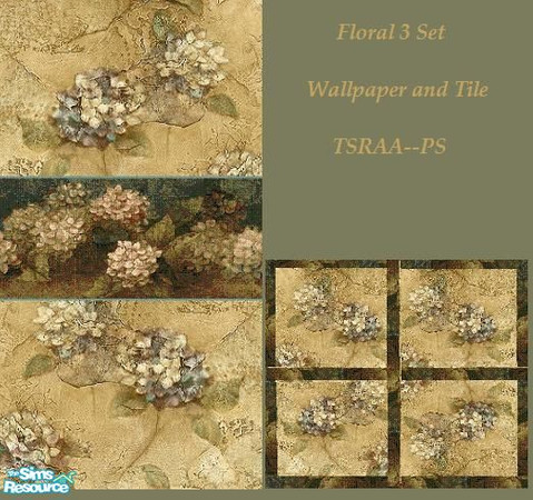 Sims 2 — Floral 3 Set by wb_rumor — Wallpaper and tile TSRAA--PS