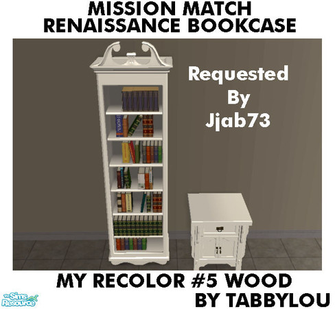 Sims 2 — TL - MM Renaissance Bookcase Recolor05Wd by TabbyLou — My Recolor #5 Wood Recolor of Renaissance Bookcase by
