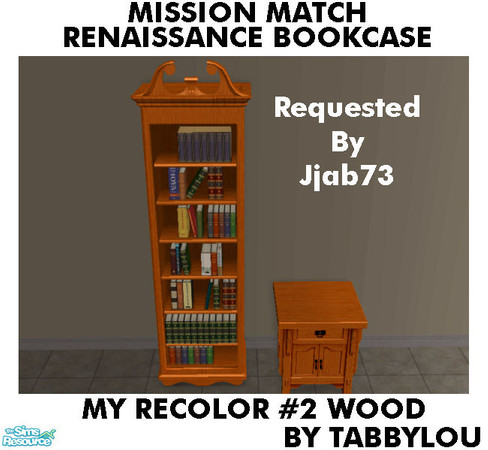 Sims 2 — TL - MM Renaissance Bookcase Recolor02Wd by TabbyLou — My Recolor #2 Wood Recolor of Renaissance Bookcase by