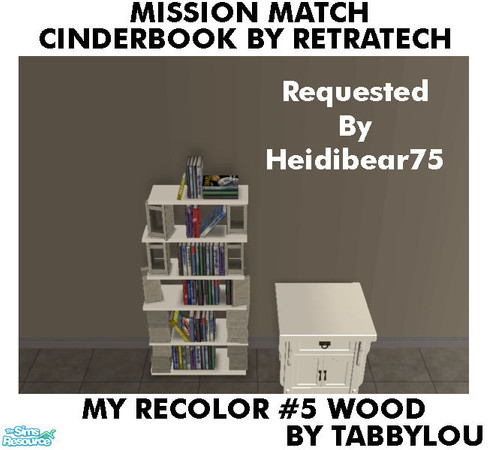 Sims 2 — TL - MM Cinderbooks Bookcase Recolor05Wd by TabbyLou — My Recolor #5 Recolor of CinderBooks by Retratech
