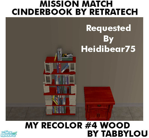 Sims 2 — TL - MM Cinderbooks Bookcase Recolor04Wd by TabbyLou — My Recolor #4 Recolor of CinderBooks by Retratech