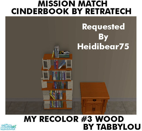 Sims 2 — TL - MM Cinderbooks Bookcase Recolor03Wd by TabbyLou — My Recolor #3 Recolor of CinderBooks by Retratech