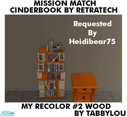 Sims 2 — TL - MM Cinderbooks Bookcase Recolor02Wd by TabbyLou — My Recolor #2 Recolor of CinderBooks by Retratech