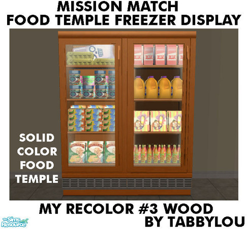 Sims 2 — TL - MM FoodTempleFreezerCase Recolor03All by TabbyLou — My Recolor #3 Wood & accents Recolor of the Maxis