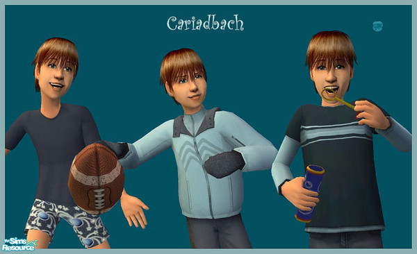 Sims 2 — Little Boy Blue by cariadbach — Three outfits in blue for your little Sim boy. Consists of outwear , everyday