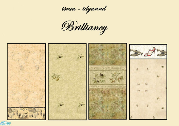 Sims 2 — Brilliancy by tdyannd — A set of four brilliant walls!