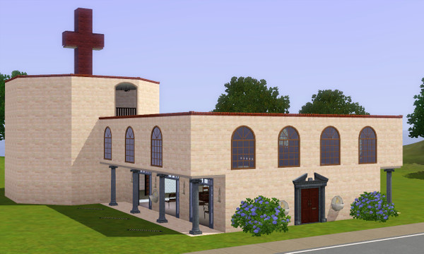 Sims 3 — St. Anton Parish [Community Lot] by crumblet — St. Anton Parish started to become popular because of the miracle