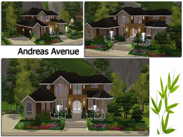 Sims 3 — Andreas Avenue by aloleng — 3 bedroom, 2 toilet and bath home with 1 car garage. Great landscape outdoors and