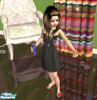 Sims 2 — Darling by seal2892 —  A strapless black chiffon party dress with bow in the back as well as silver flats with a