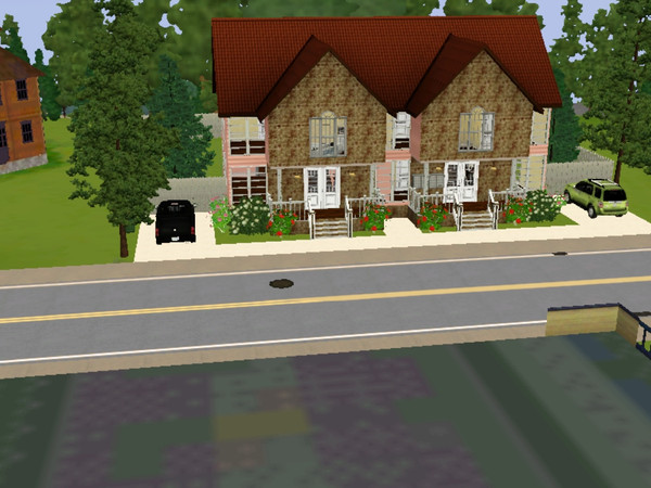 Sims 3 — Peach Tree Duplex by Alicia_Bridges — Peach Tree Duplex has 2 bedrooms, 2 bathrooms, Lg back yard and an office
